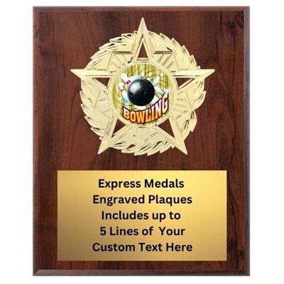 Star Mount Bowling Plaque (4 Sizes)