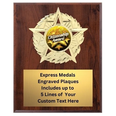 Star Mount Citizenship Plaque (4 Sizes)