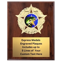 Star Mount Bass Fishing Plaque (4 Sizes)