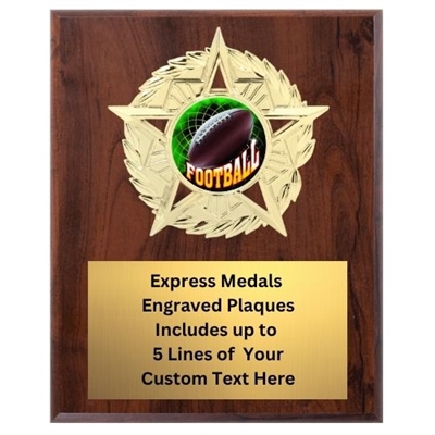 Star Mount Football Plaque (4 Sizes)