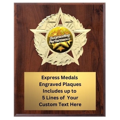 Star Mount Outstanding Performance Plaque (4 Sizes)