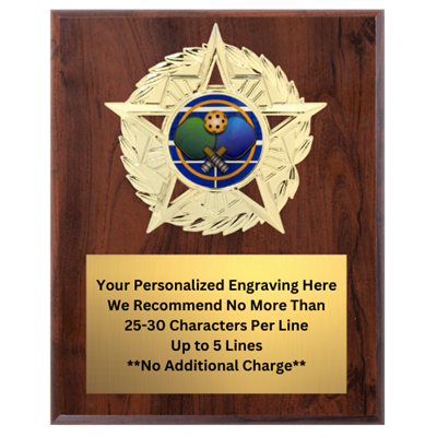 Star Mount Pickleball Plaque (4 Sizes)