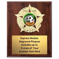 Star Mount Soccer Plaque (4 Sizes)