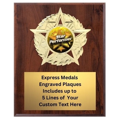 Star Mount Star Performer Plaque (4 Sizes)
