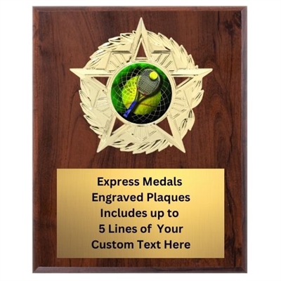 Star Mount Tennis Plaque (4 Sizes)