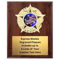 Star Mount American Flag Plaque (4 Sizes)