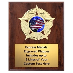 Star Mount American Flag Plaque (4 Sizes)