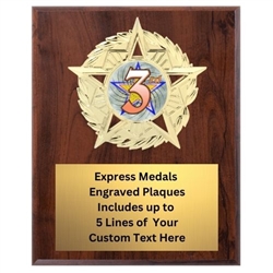 Star Mount 3rd Place Plaque (4 Sizes)