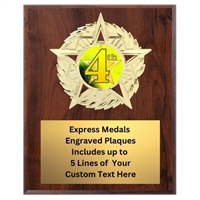 Star Mount 4th Place Plaque (4 Sizes)