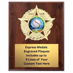 Star Mount Baseball Plaque (4 Sizes)