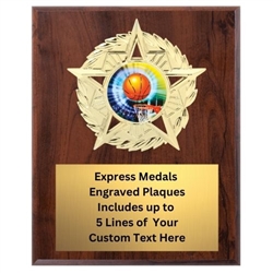 Star Mount Basketball Plaque (4 Sizes)