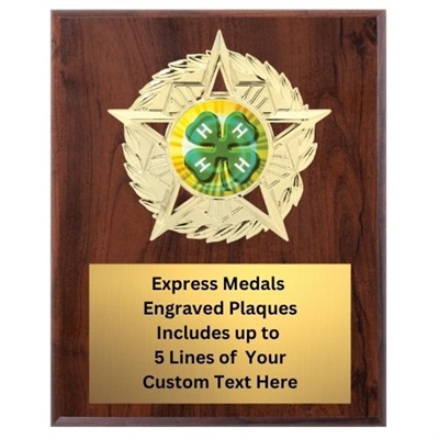 Star Mount 4-H Plaque (4 Sizes)