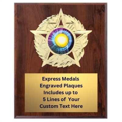 Star Mount Tennis Plaque (4 Sizes)