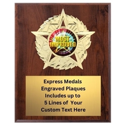 Star Mount Most Improved Plaque (4 Sizes)