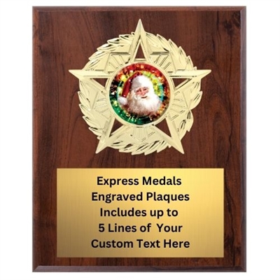 Star Mount Christmas Santa Claus Plaque (4 Sizes)