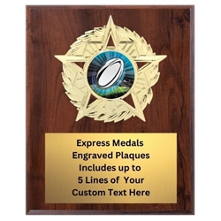 Star Mount Rugby Plaque (4 Sizes)