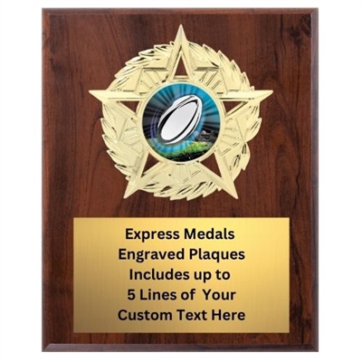 Star Mount Rugby Plaque (4 Sizes)