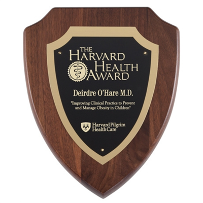 8 x 10 Walnut Shield Plaque