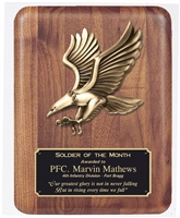 8 x 10 American Walnut Plaque with Eagle
