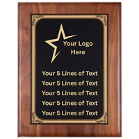 7" x 9" Custom Walnut Plaque (PC586C)