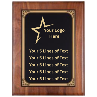 7" x 9" Custom Walnut Plaque (PC586C)