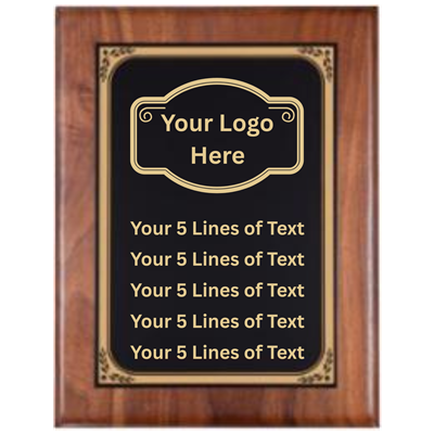 9" x 12" Custom Walnut Plaque (PC586E)