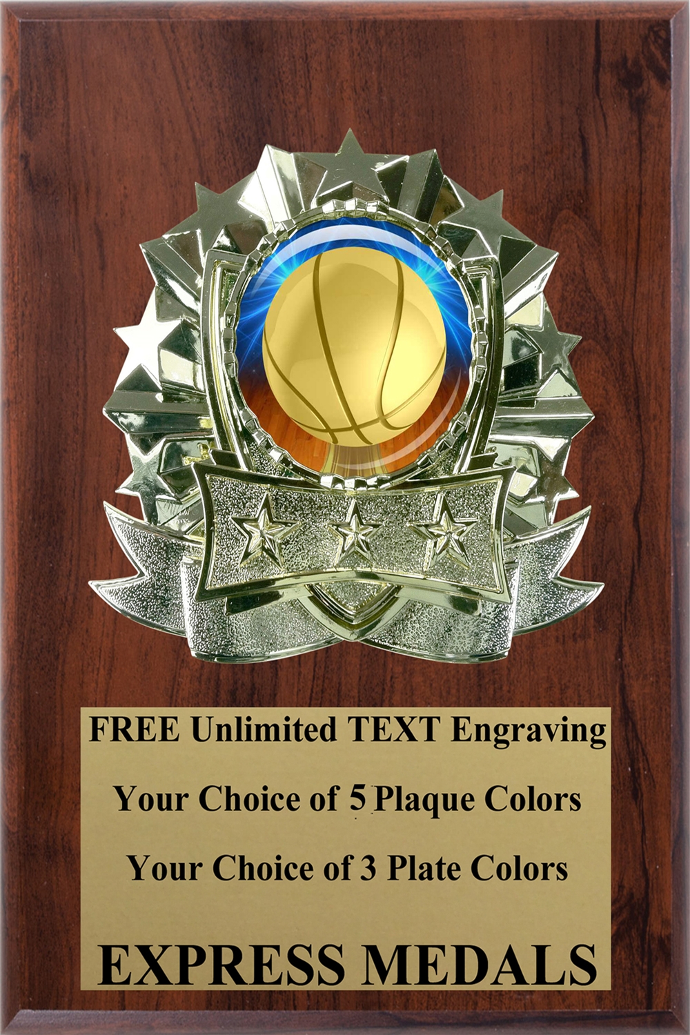 Dome Insert Basketball Plaque (4 Sizes)