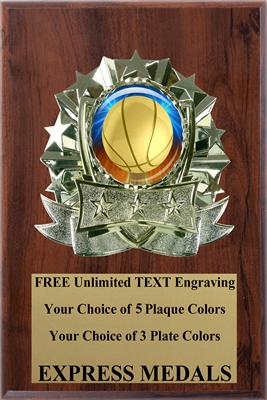 Dome Insert Basketball Plaque (4 Sizes)