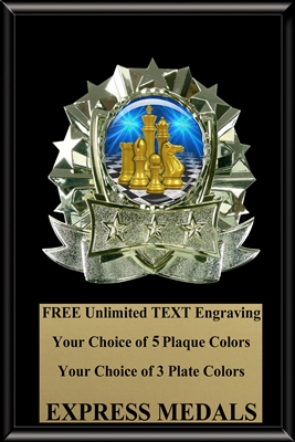 Dome Insert Chess Tournament Plaque (4 Sizes)