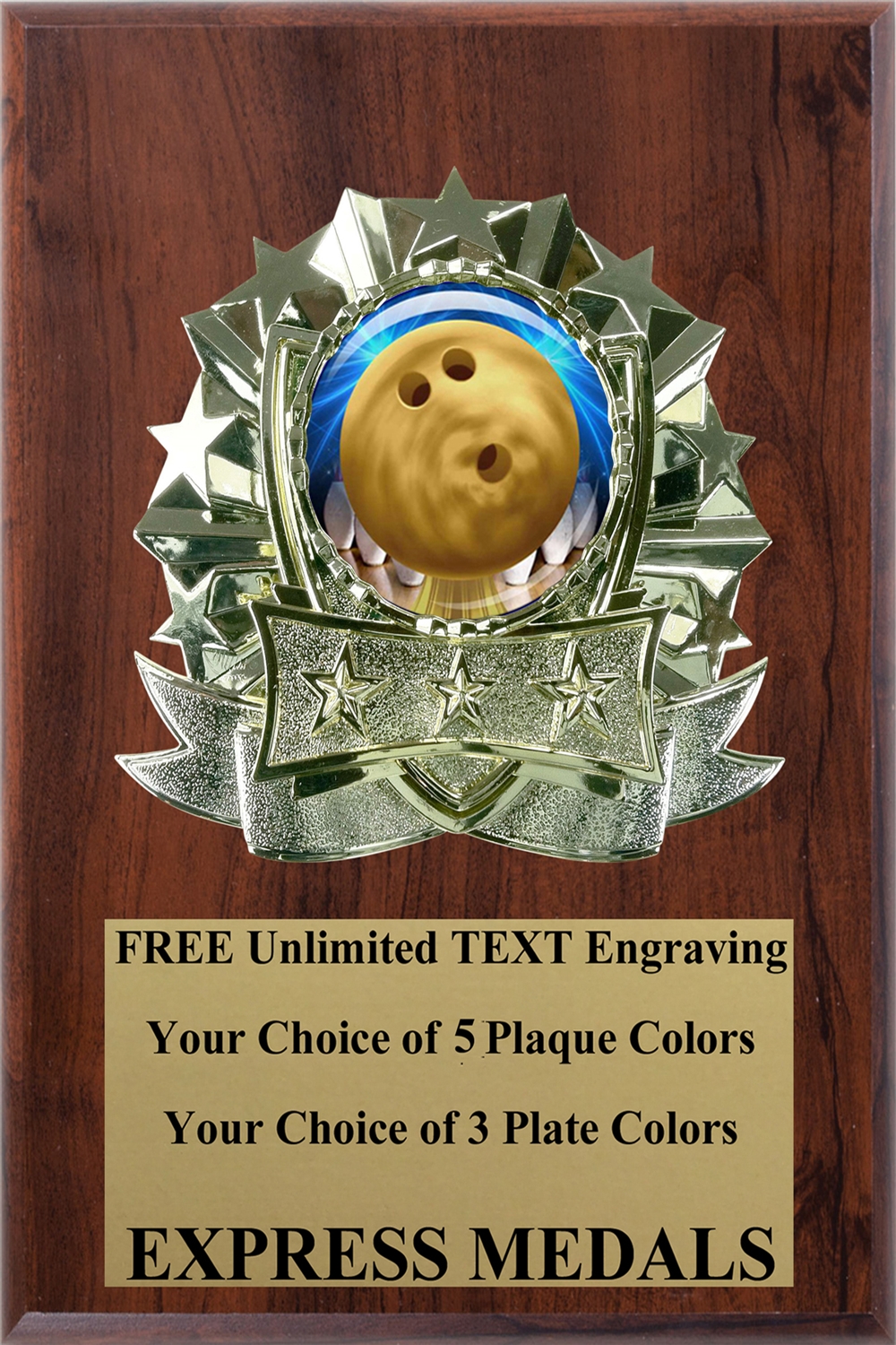 Dome Insert Bowling Plaque (4 Sizes)