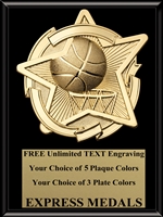 Star Basketball Plaque (4 Sizes)