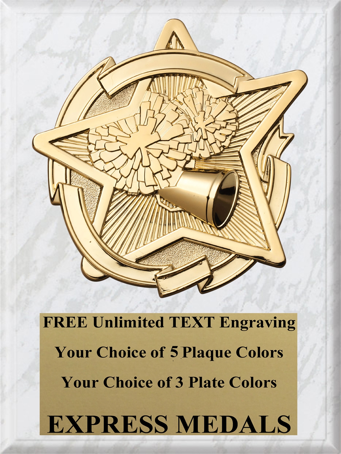 Star Cheerleading Cheer Plaque (4 Sizes)