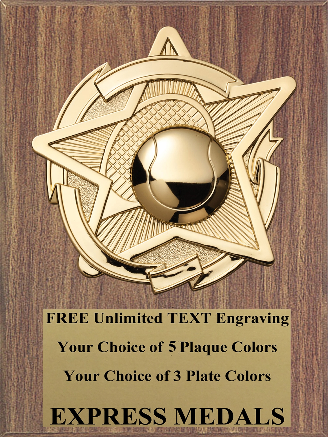 Star Tennis Plaque (4 Sizes)