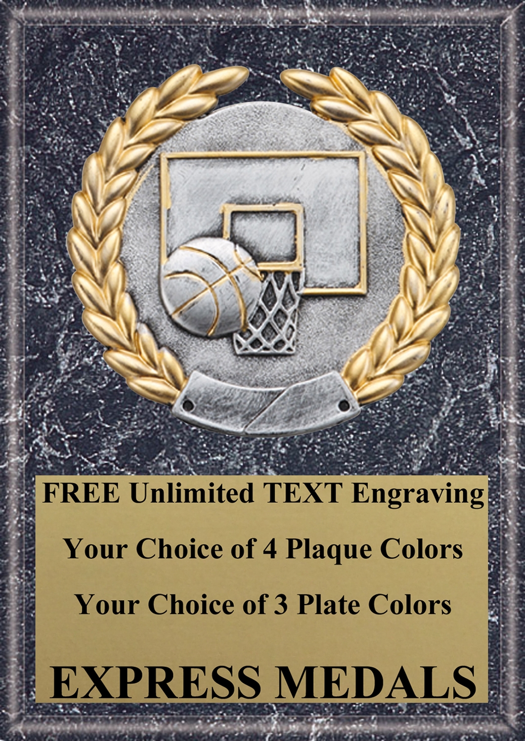Platinum Basketball Plaque 4x6 & 5x7 PM5103-VL