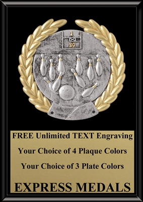 Platinum Bowling Plaque 4x6 & 5x7 PM5104-VL