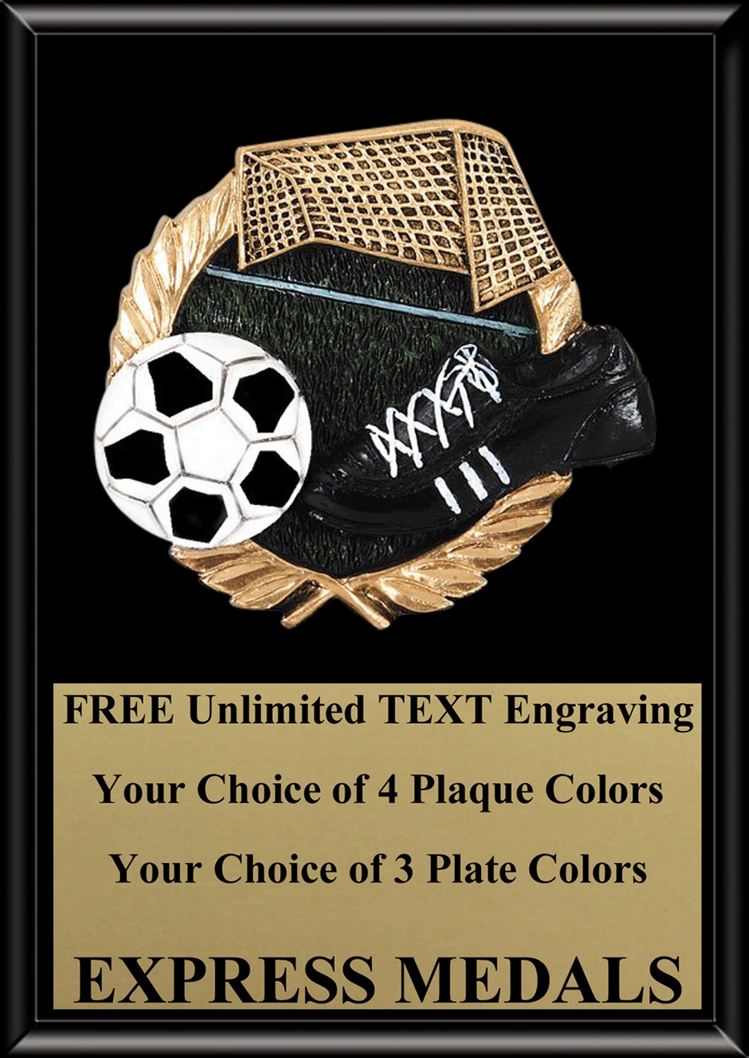 5 x 7 Show Stopper Soccer Ball Trophy Plaque with Custom Engraving Soccer Plaques 