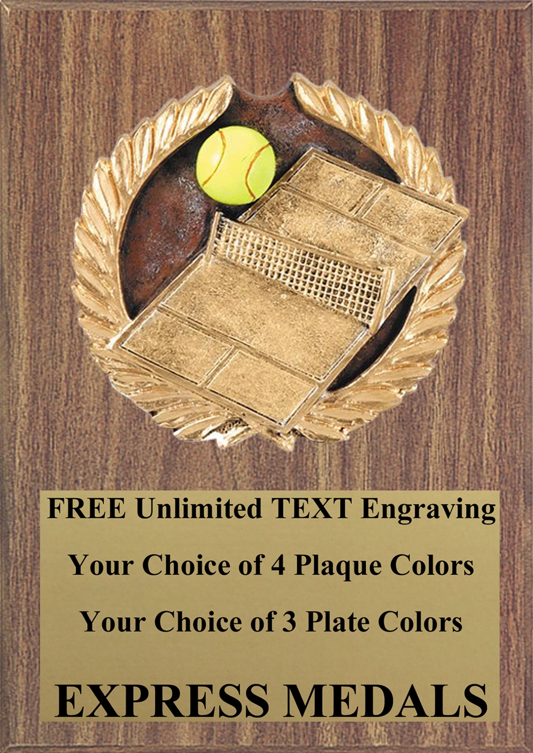 Full Color Tennis Plaque 4x6 & 5x7 PM662-VL