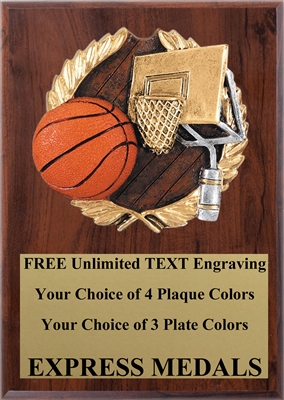 Full Color Basketball Plaque 4x6 & 5x7 PM663-VL