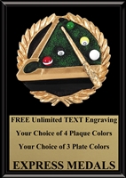 Full Color Billiards Plaque 4x6 & 5x7 PM667-VL