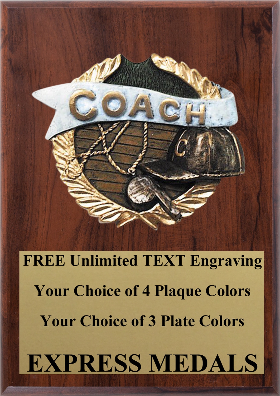 Full Color Coach Plaque 4x6 & 5x7 PM673-VL