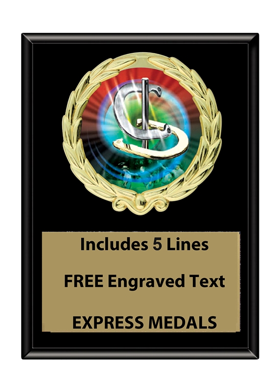 Express Medals Horseshoes Champ Chain Trophy Award with a Center Plaque Plate Measuring 6 by 5.25 Inches and Includes a 34 Inch Chain with Black Velvet Presentation Bag. 