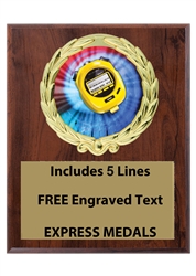 Swimming Wreath Plaque with 5 Lines of Free Engraved Text (3 sizes)