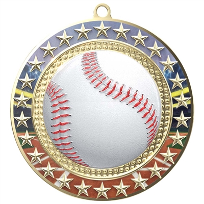 3" Radiant Star Baseball Medal (RSM101)