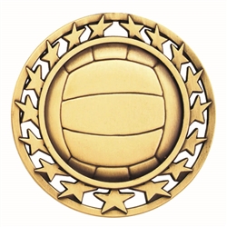 2-1/2" Super Star Volleyball Medal SM-150