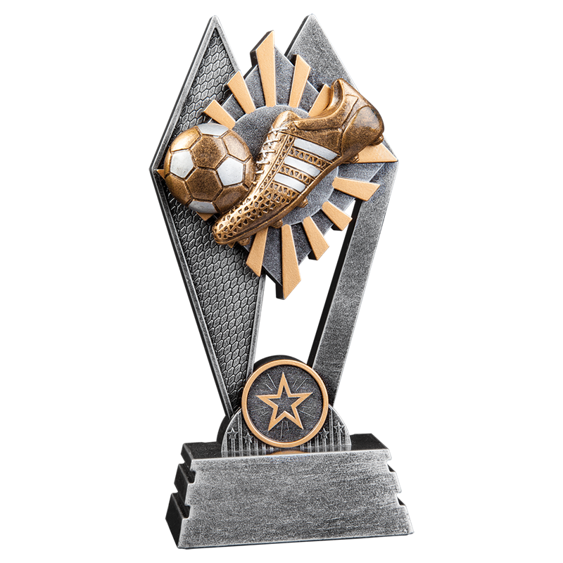 FOOTBALL SOCCER TROPHY 4 SIZES AVAILABLE ENGRAVED FREE PLAYER RESIN TROPHIES