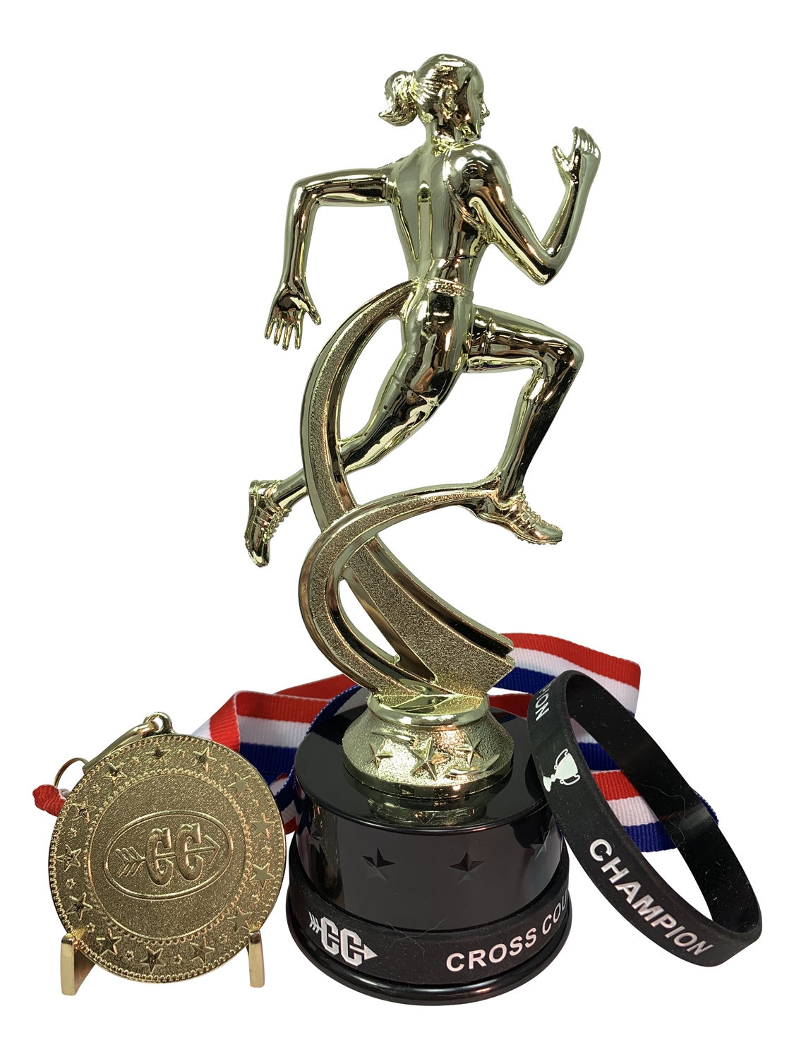 F ENGRAVED FREE Male Cross Country Running Unity Victory Award 230mm Trophy 