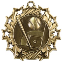 2-1/4" Ten Star Baseball Medal TS401