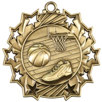 2-1/4" Ten Star Basketball Medal TS402