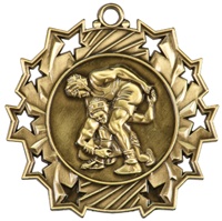 2-1/4" Ten Star Wrestling Medal TS418