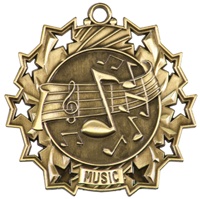 2-1/4" Ten Star Music Medal TS508
